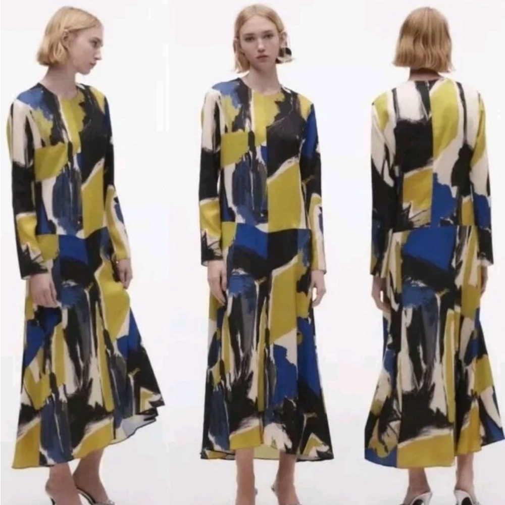 Zara Multicolor Long Sleeve Dress